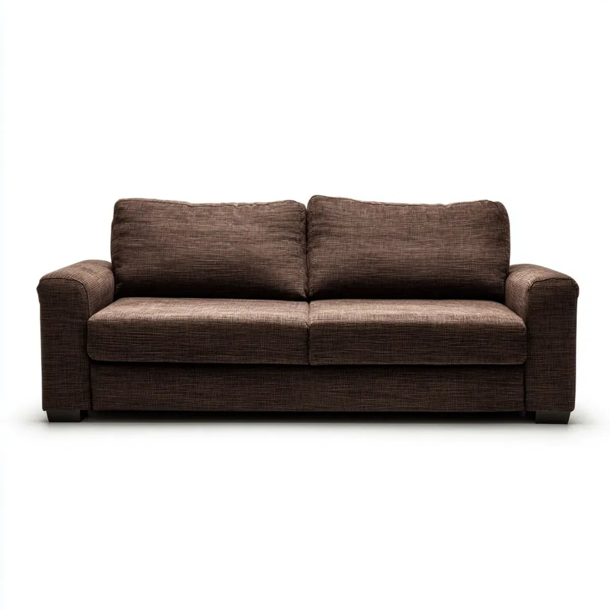 Canapé 2 places marron droit 180 x 85 x 88 cm revêtement polyester