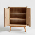 Armoire de rangement à 2 portes en chêne massif naturel 90 x 40 x 120 cm rectangulaire