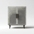 Armoire de rangement 2 portes gris béton en MDF et acier 90 x 40 x 140 cm rectangulaire